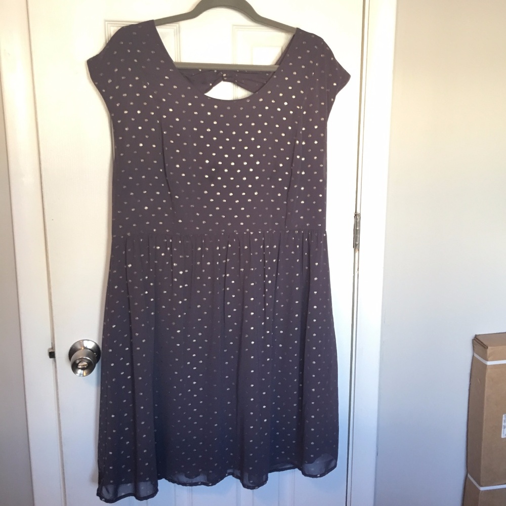 Forever 21 Purple & Gold Polka Dot Dress